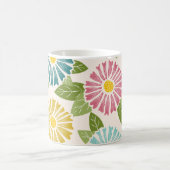 Retro Block Print Daisies Kaffeetasse (Mittel)