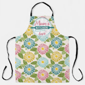 Retro Block Print Daisies Schürze (Vorderseite)