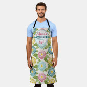 Retro Block Print Daisies Schürze (Getragen)