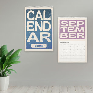 Retro-Blockbuchstaben-Wandkalender, Minimalist 202 Kalender