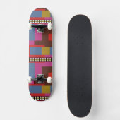 Retro-Blockdesign 6 Skateboard (Vorderseite)