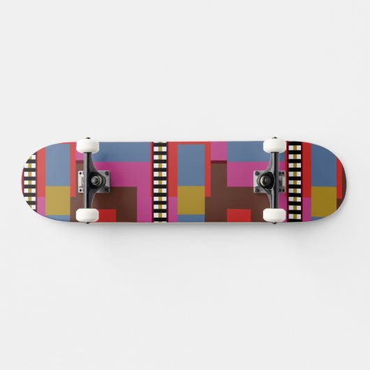 Retro Blocked Design 6 Skateboard (Horizontal)