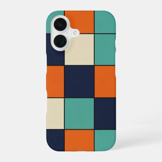 Retro-Blockraster iPhone 16 Hülle (Rückseite)