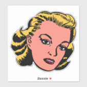 Retro blonde Frau Aufkleber (Blatt)