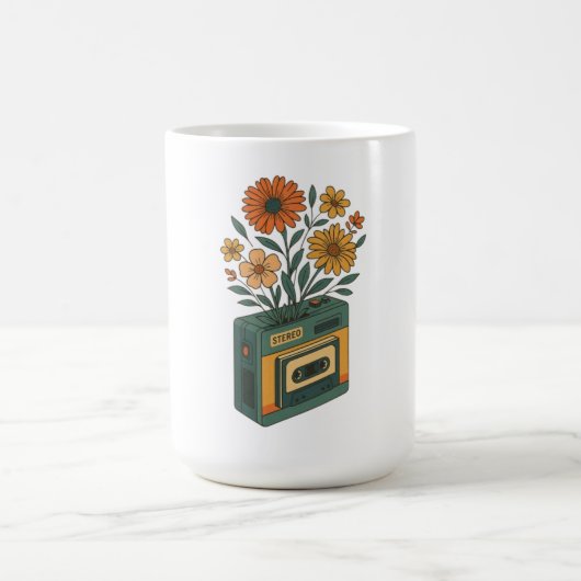Retro Bloom Box - Florenkassettenexplosion Kaffeetasse (Mittel)