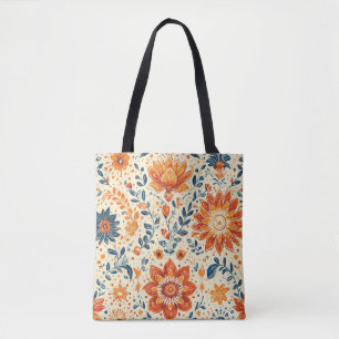 Retro Bloom Burst - Totbeutel Tasche