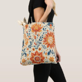 Retro Bloom Burst - Totbeutel Tasche (Von Nahem)