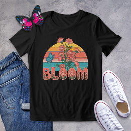 Retro Bloom Butterfly und Wildblumen Shirt