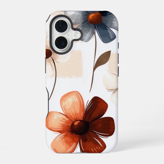 Retro Bloom – Cottagecore Blumen-Handyhülle iPhone 16 Hülle (Rückseite)