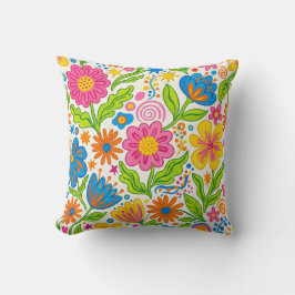 Retro Bloom Floral Kissen