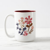Retro Bloom Floral Muster Zweifarbige Tasse (Links)