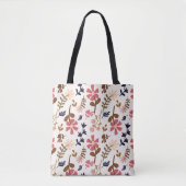 Retro Bloom Floral Pattern Tasche (Vorderseite)