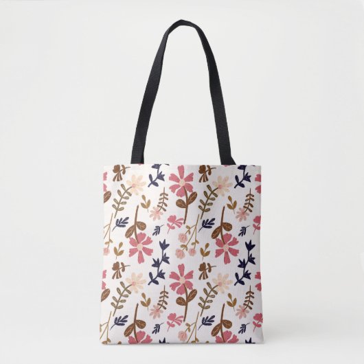 Retro Bloom Floral Pattern Tasche (Vorderseite)