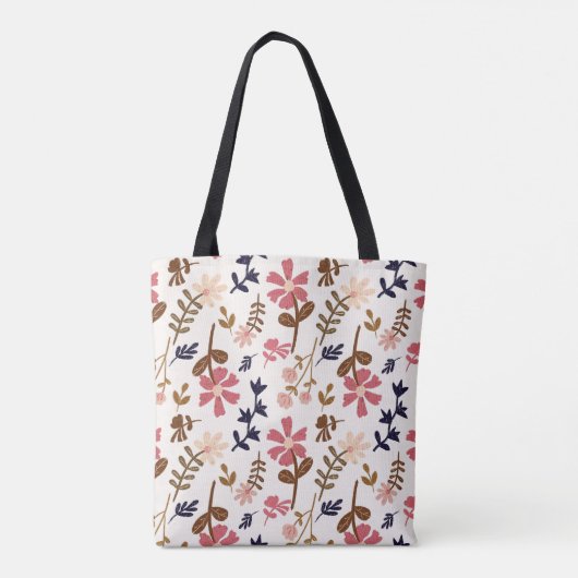Retro Bloom Floral Pattern Tasche (Rückseite)
