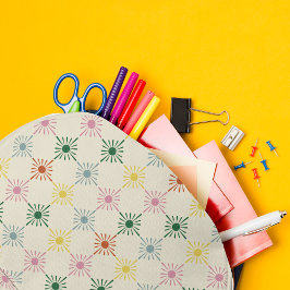 Retro Bloom Geometric Floral Print Gemustert Bedruckter Rucksack