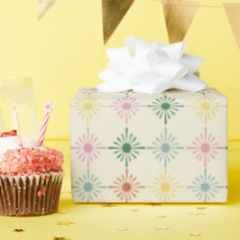 Retro Bloom Geometric Floral Print Gemustert Geschenkpapier