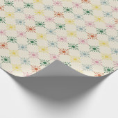 Retro Bloom Geometric Floral Print Gemustert Geschenkpapier (Ecke)