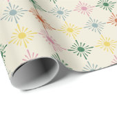 Retro Bloom Geometric Floral Print Gemustert Geschenkpapier (Rolleneckpunkt)