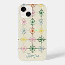 Retro Bloom Geometric Floral Print Personalisiert