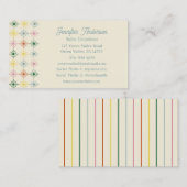 Retro Bloom Geometric Floral Print Visitenkarte (Vorne/Hinten)