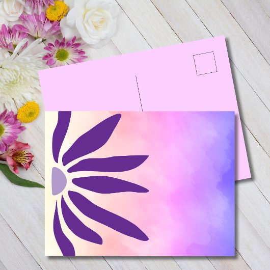 Retro Bloom Geometric Mod Blume Postkarte