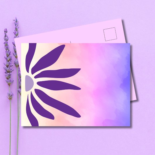 Retro Bloom Geometric Mod Blume Postkarte