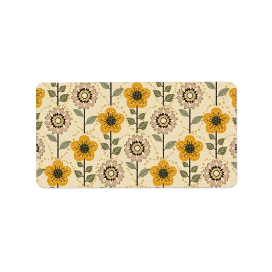 Retro Bloom Harmony Adressaufkleber (Vorne)