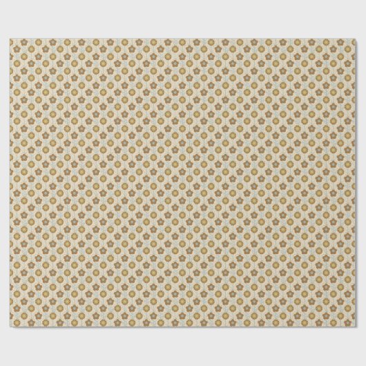 Retro Bloom Harmony Baby Blue Mustard Geschenkpapier (Flach)