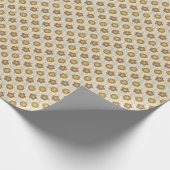 Retro Bloom Harmony Baby Blue Mustard Geschenkpapier (Ecke)