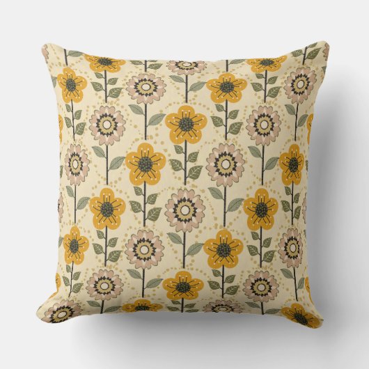 Retro Bloom Harmony Kissen (Vorderseite)