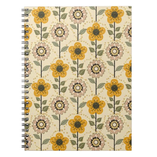 Retro Bloom Harmony Notizblock (Vorderseite)