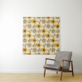 Retro Bloom Harmony Wandteppich (Beispiel (Horizontal))