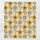 Retro Bloom Harmony Weinetikett (Einzelnes Label)