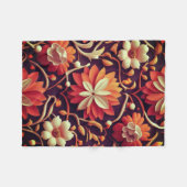"Retro Bloom - Nahtloses Muster Fleecedecke (Vorderseite (Horizontal))