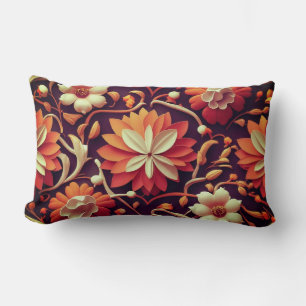 "Retro Bloom - Nahtloses Muster Lendenkissen