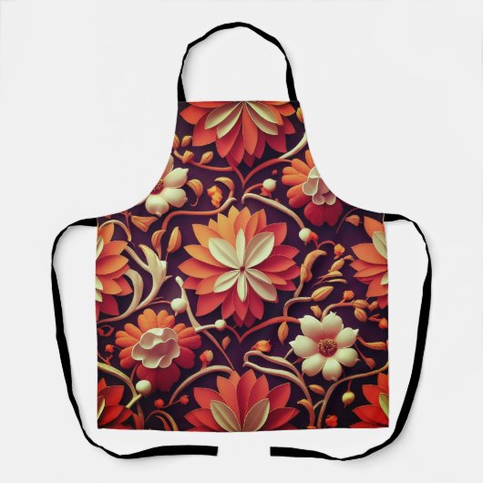 "Retro Bloom - Nahtloses Muster Schürze (Vorderseite)