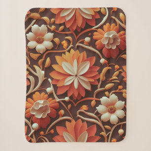 "Retro Bloom - Nahtloses Muster Sherpadecke