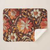 "Retro Bloom - Nahtloses Muster Sherpadecke (Vorderseite (Horizontal))