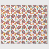 Retro Bloom Pop Geschenkpapier (Flach)