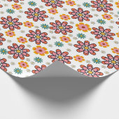 Retro Bloom Pop Geschenkpapier (Ecke)