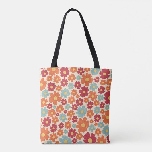 Retro Bloom Tote Bag Tasche (Rückseite)