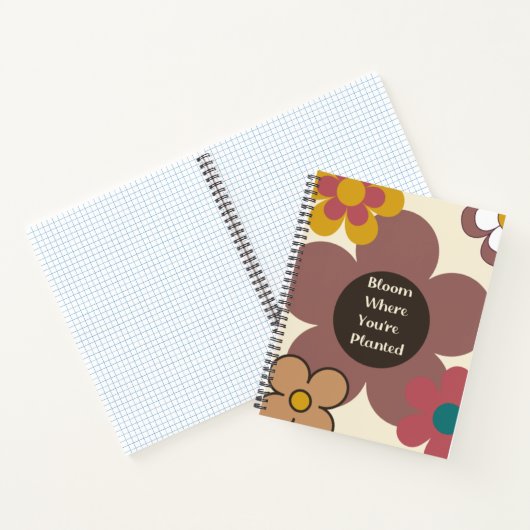 Retro "Bloom where you re Planted" SpiralNotebook Notizblock (Innenseite)