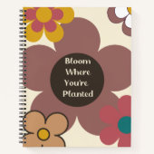 Retro "Bloom where you re Planted" SpiralNotebook Notizblock (Vorderseite)