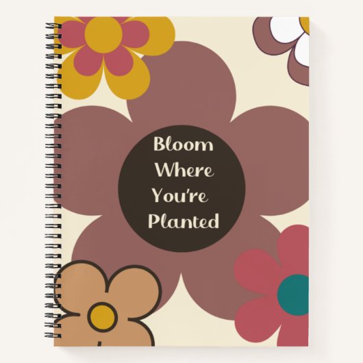 Retro "Bloom where you re Planted" SpiralNotebook Notizblock (Vorderseite)