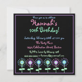 Retro Blooms Einladung (Vorderseite)