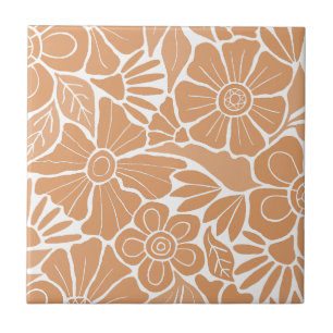 Retro Blossom Parade Blume Bloom HD Fliese