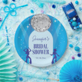 Retro Blue 70s Disco Dancing Queen Bridal Shower Pappteller (Party)