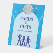 Retro Blue 70s Disco Dancing Queen Cards & Gifts Sockelschild (Vorderseite)