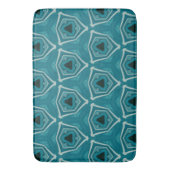 Retro Blue Abstrakt Modern Print Badematte (Vorderseite Vertikal)