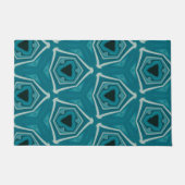 Retro Blue Abstrakt Modern Print Fußmatte (Vorderseite)